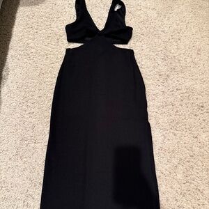 Top Shop Cut Out Maxi Black Dress